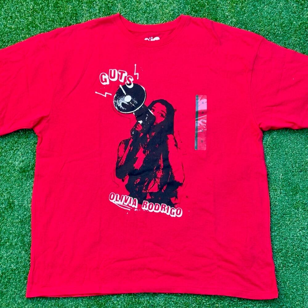 2025 Olivia Rodrigo T Shirt Guts! Shirt Red Graphic Tee